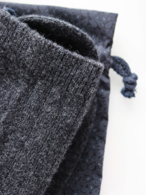 Charcoal rib knit cashmere socks, Gobi